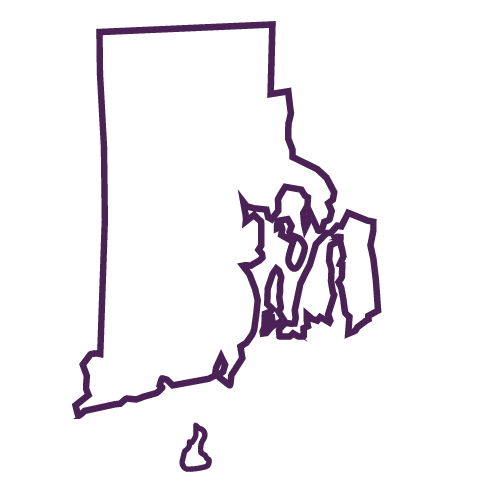 Line illustration of the state of Rhode Island