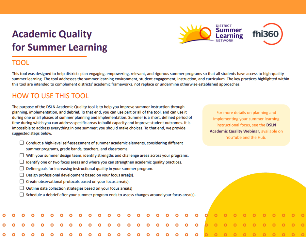 Screenshot of Academic Quality Tool.